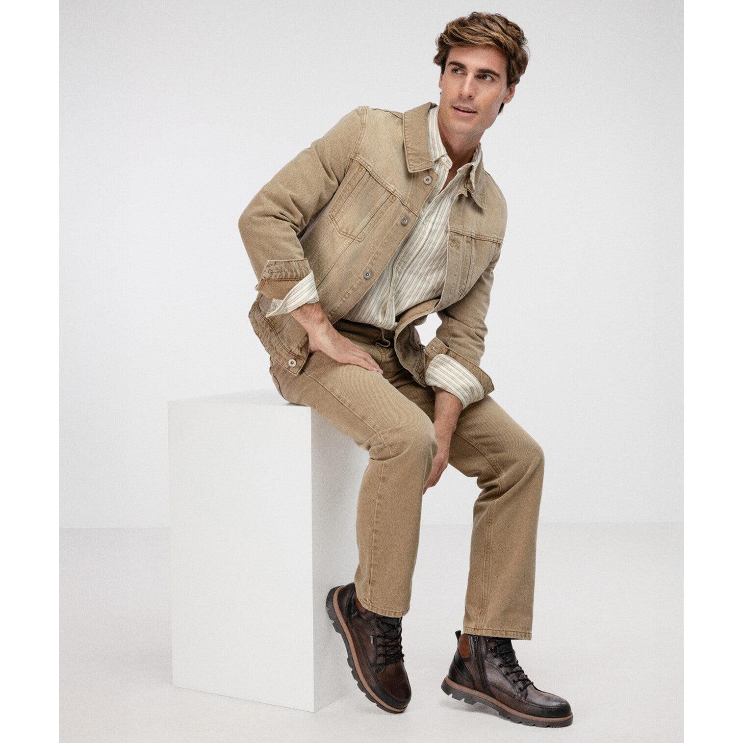 Pikolinos Vigo M3M-8107C1 Mens Brown Leather Zip & Lace Ankle Boots, alternate product view 7.