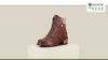 Remonte D1A70-22 Ladies Chestnut Brown Leather Zip & Lace Ankle Boots