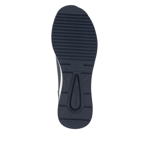 Remonte D0T09-14 women's wide navy vegan zip & lace shoes, sole and tread view.