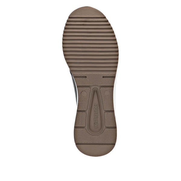 Remonte D0T16-54 women's wide green zip & lace shoes, sole and tread view.