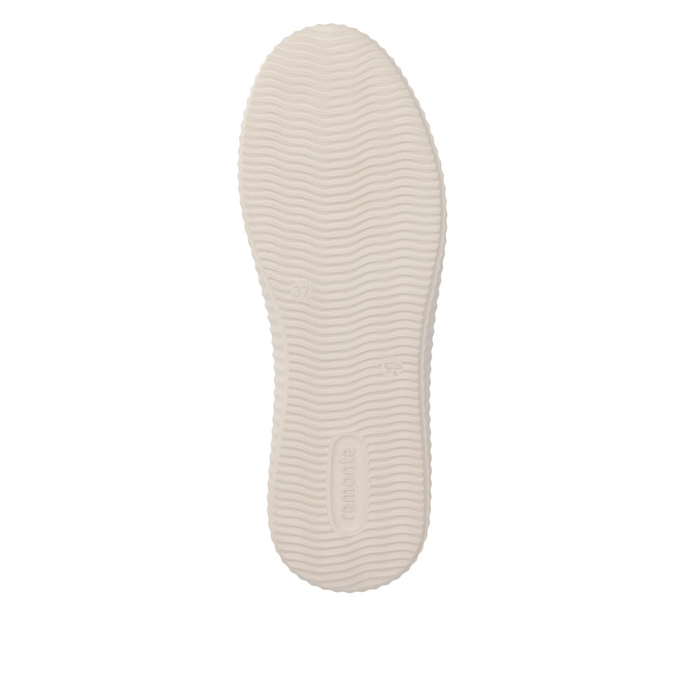 Remonte D3E07-35 women's wide red water resistant vegan zip & lace shoes, sole and tread view.