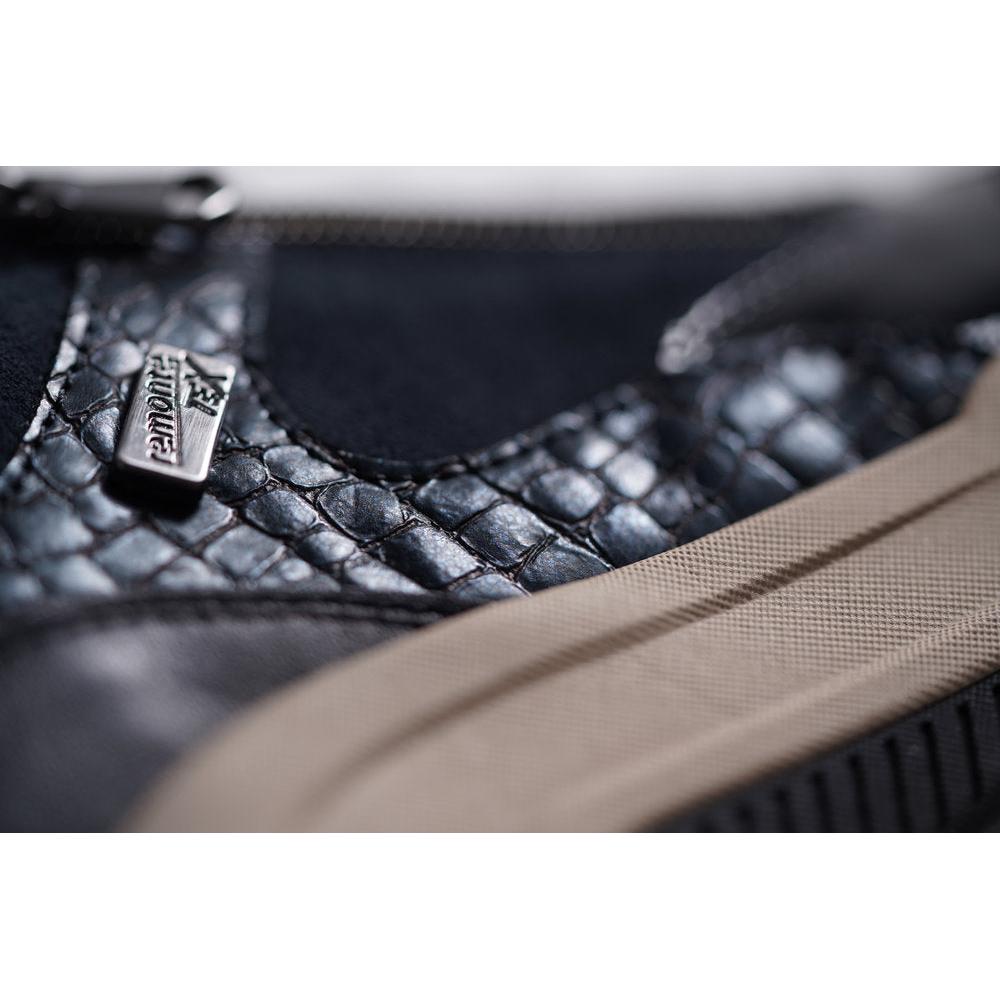 Remonte D3V00-14 women's wide navy suede water resistant zip & lace shoes, lifestyle view 2 of 2.