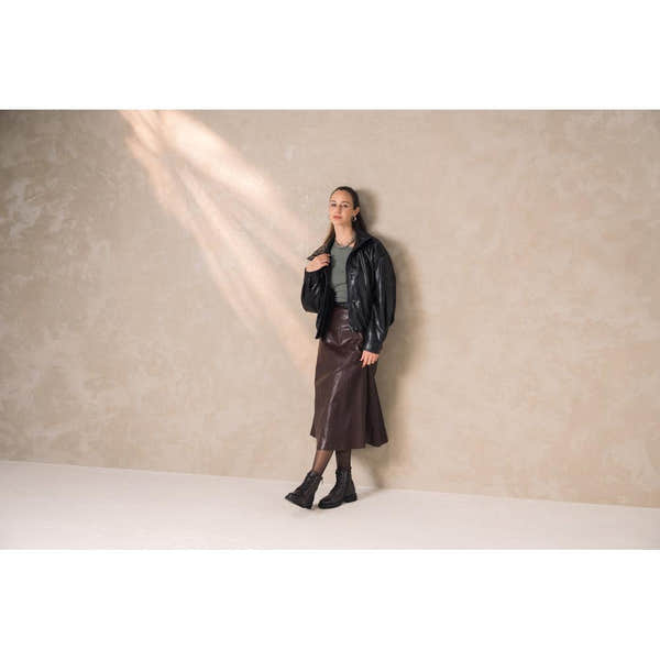 Remonte D8671-25 women's wide brown leather zip & lace ankle boots, lifestyle view 4 of 7.
