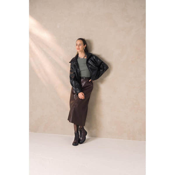 Remonte D8671-25 women's wide brown leather zip & lace ankle boots, lifestyle view 5 of 7.