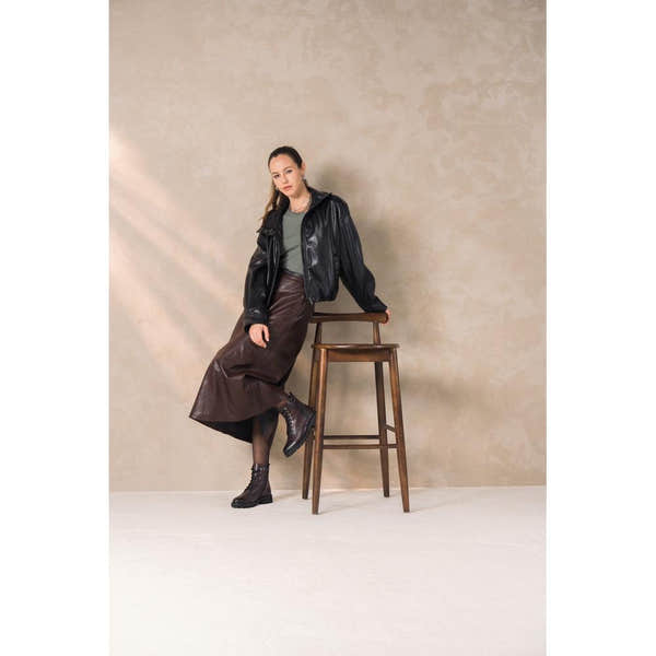 Remonte D8671-25 women's wide brown leather zip & lace ankle boots, lifestyle view 6 of 7.