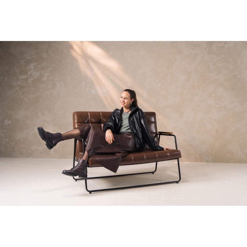 Remonte D8671-25 women's wide brown leather zip & lace ankle boots, lifestyle view 7 of 7.
