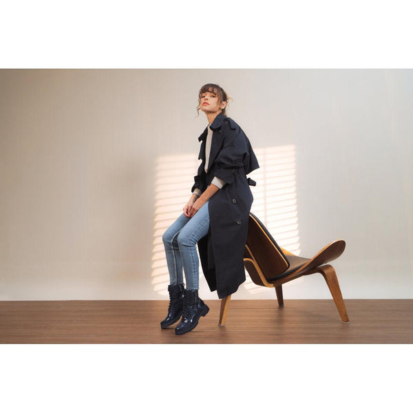 Remonte D2S72-14 Ladies Wide Midnight Vegan Zip & Lace Ankle Boots