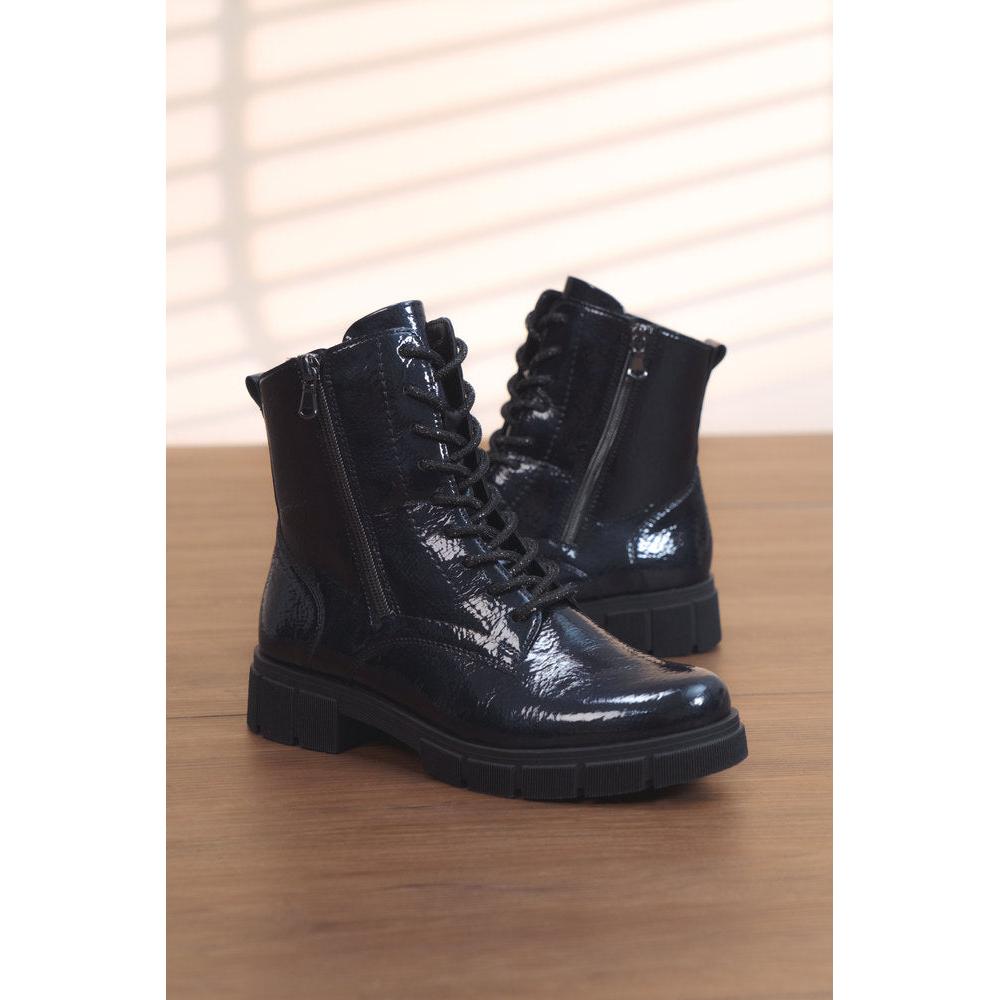 Remonte D2S72-14 Ladies Wide Midnight Vegan Zip & Lace Ankle Boots