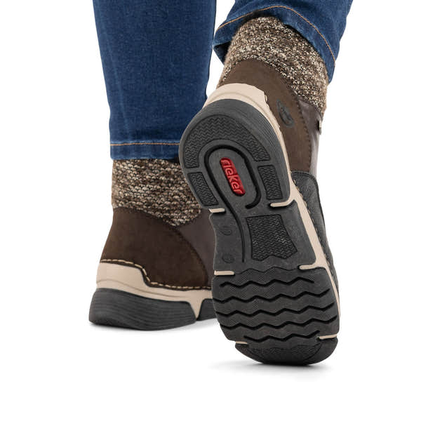 Rieker 45956-25 women's multi water resistant zip & lace ankle boots, lifestyle view 3 of 15.