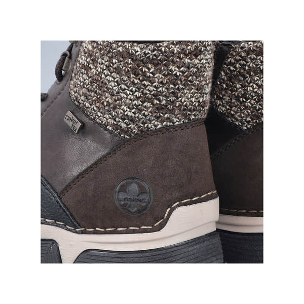 Rieker 45956-25 women's multi water resistant zip & lace ankle boots, lifestyle view.