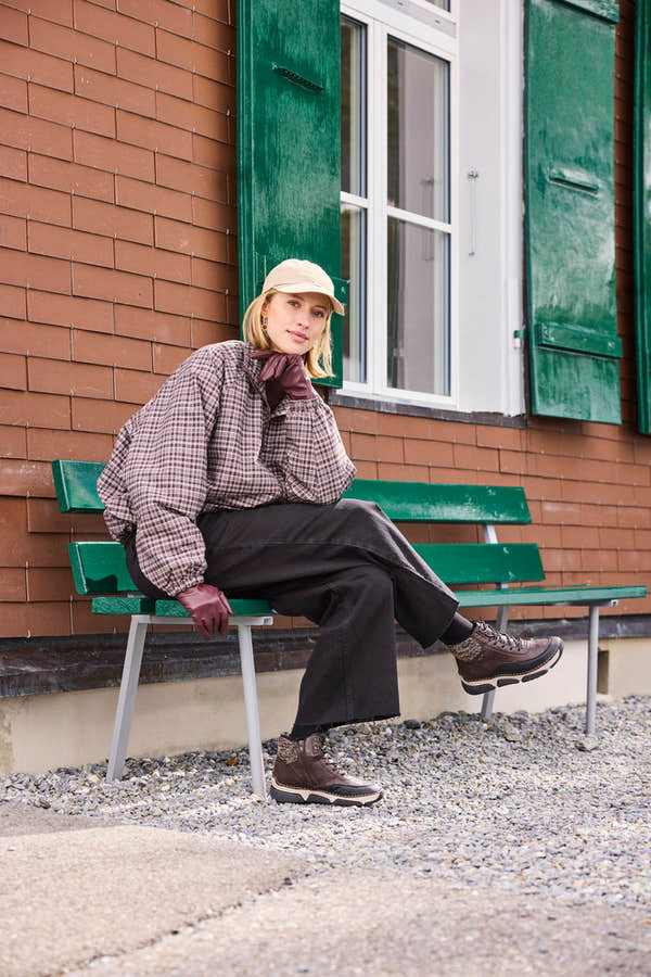 Rieker 45956-25 women's multi water resistant zip & lace ankle boots, lifestyle view 5 of 11.