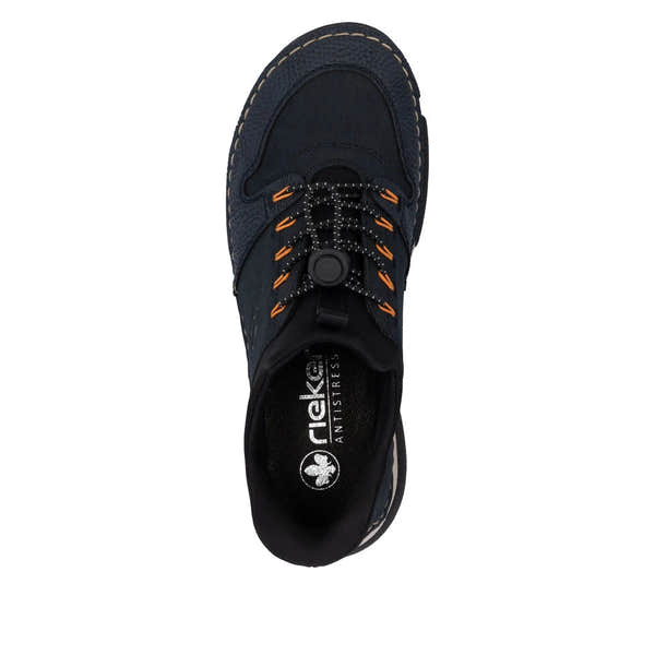 Rieker 45963-14 Ready2Go Ladies Blue Elasticated Shoes, top view.