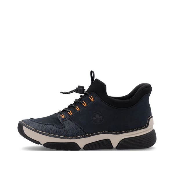 Rieker 45963-14 Ready2Go Ladies Blue Elasticated Shoes, inner side view.
