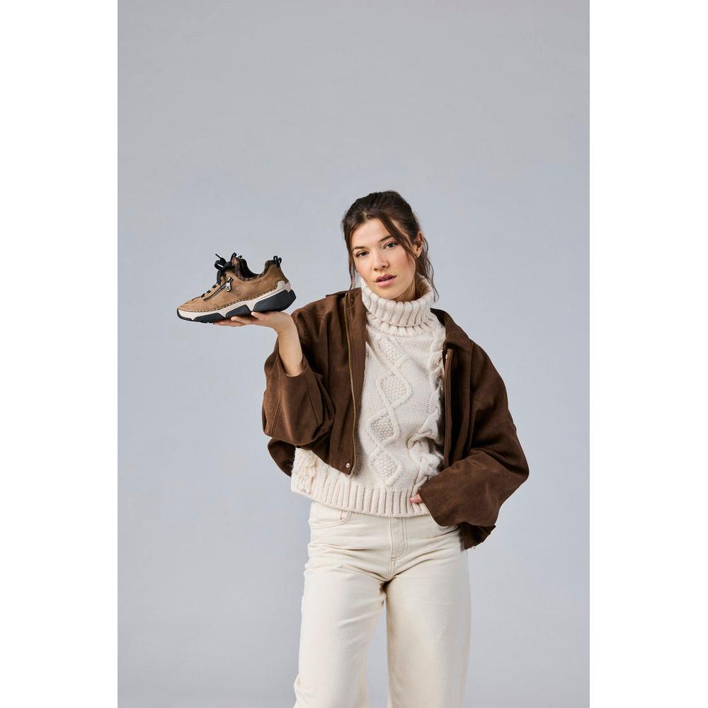 Rieker 45973-24 women's brown elasticated shoes, lifestyle view 2 of 30.