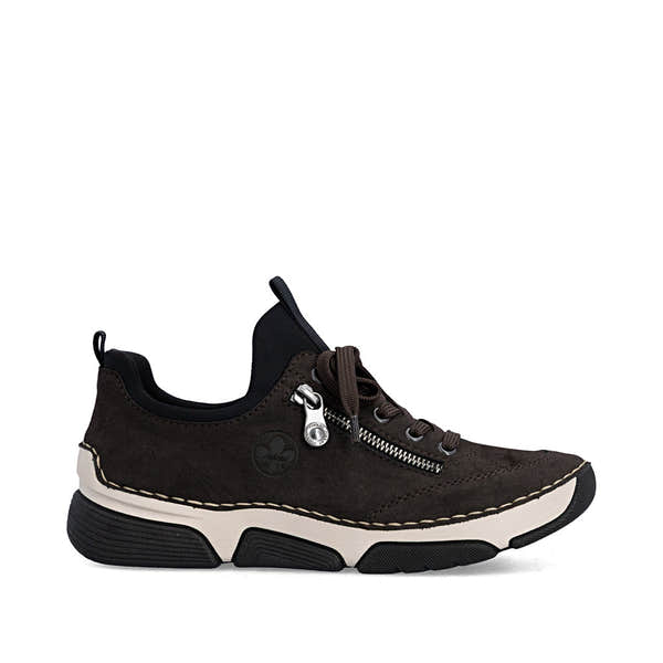 Rieker 45973-25 women's black elasticated shoes, opposite side view.