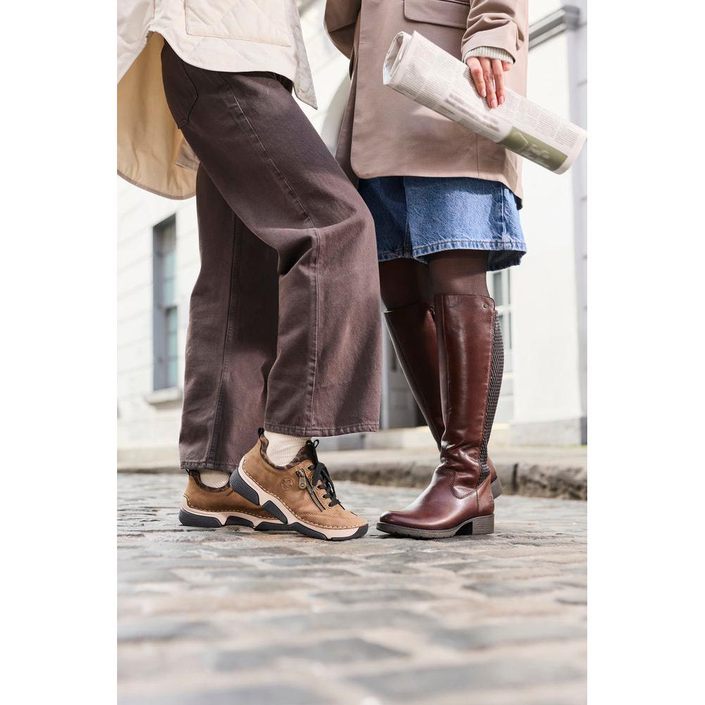 Rieker 45973-25 women's black elasticated shoes, lifestyle view 16 of 16.