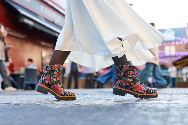 Rieker 72617-90 women's multi textile zip & lace ankle boots, lifestyle view 3 of 10.