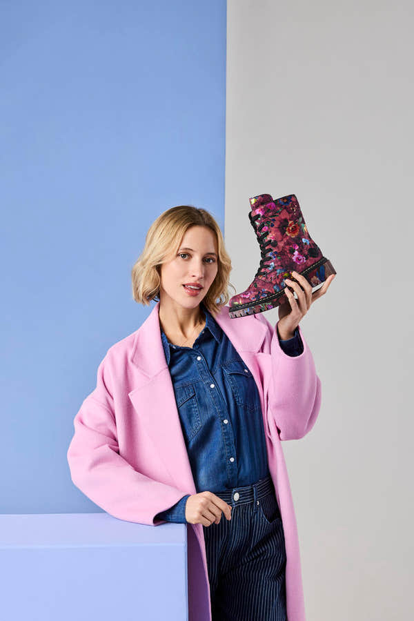 Rieker 72627-92 women's multi vegan zip & lace ankle boots, lifestyle view 3 of 18.