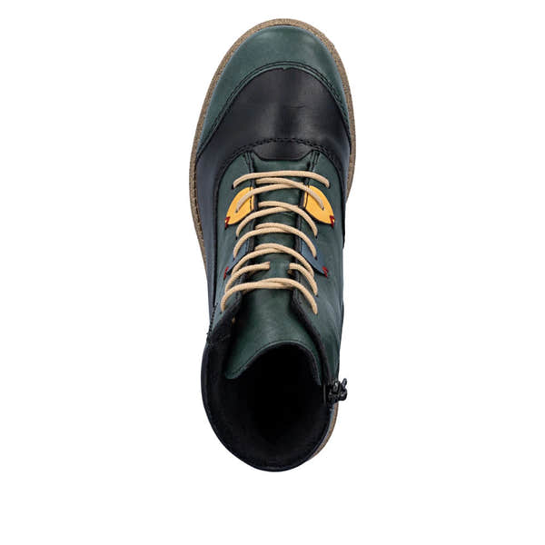 Rieker 73510-90 women's multi zip & lace ankle boots, top view.