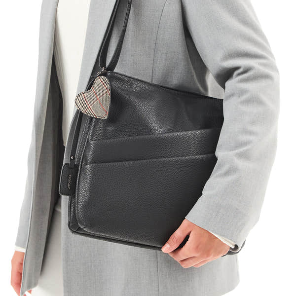 Rieker H1005-02 Black Zip Cross Body Bag, lifestyle view 2 of 4.