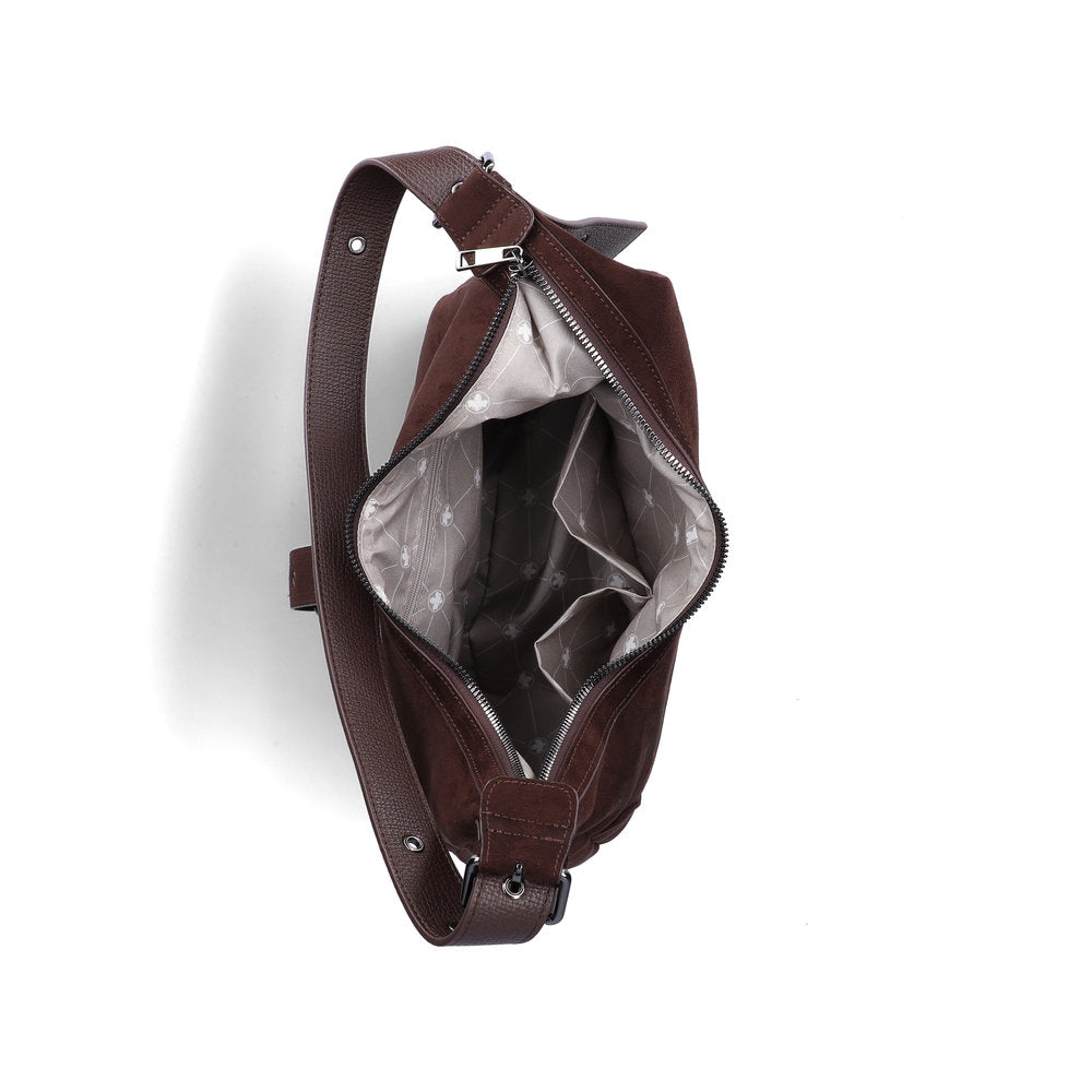 Rieker H1024-25 Brown Buckle Detail Shoulder Bag, inner side view.