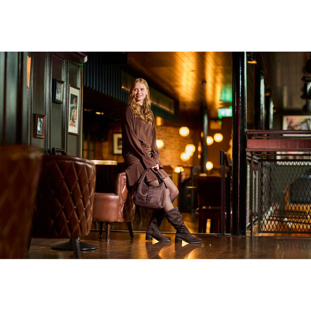 Rieker H1024-25 Brown Buckle Detail Shoulder Bag, lifestyle view 8 of 10.
