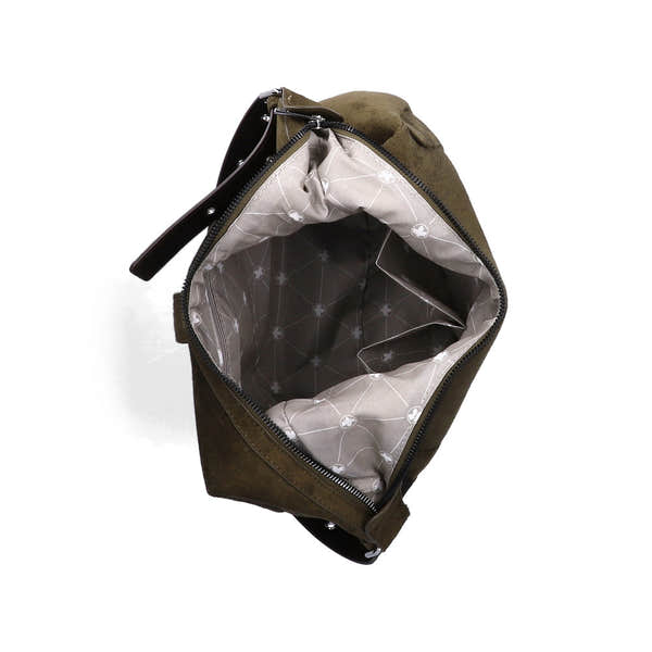 Rieker H1024-54 Green Buckle Detail Shoulder Bag, inner side view.