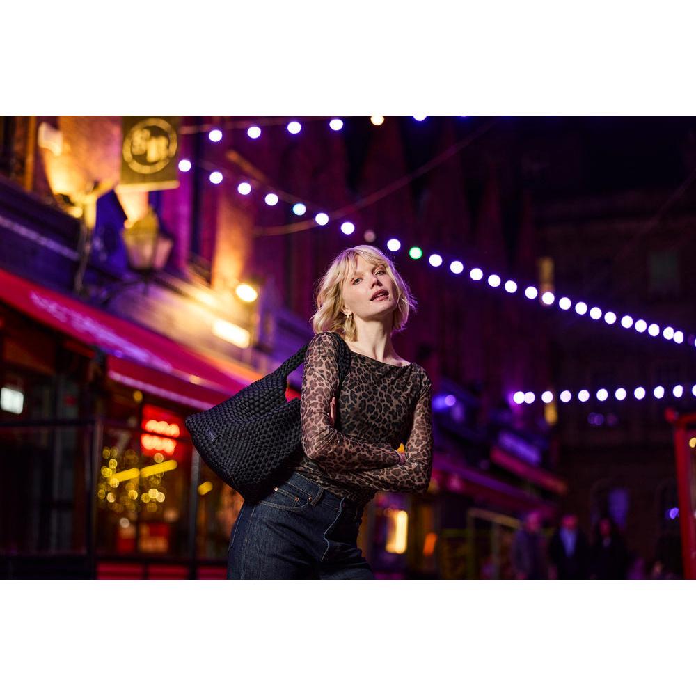 Rieker H1044-00 Black Woven Handbag with Matching Pouch, lifestyle view 3 of 14.