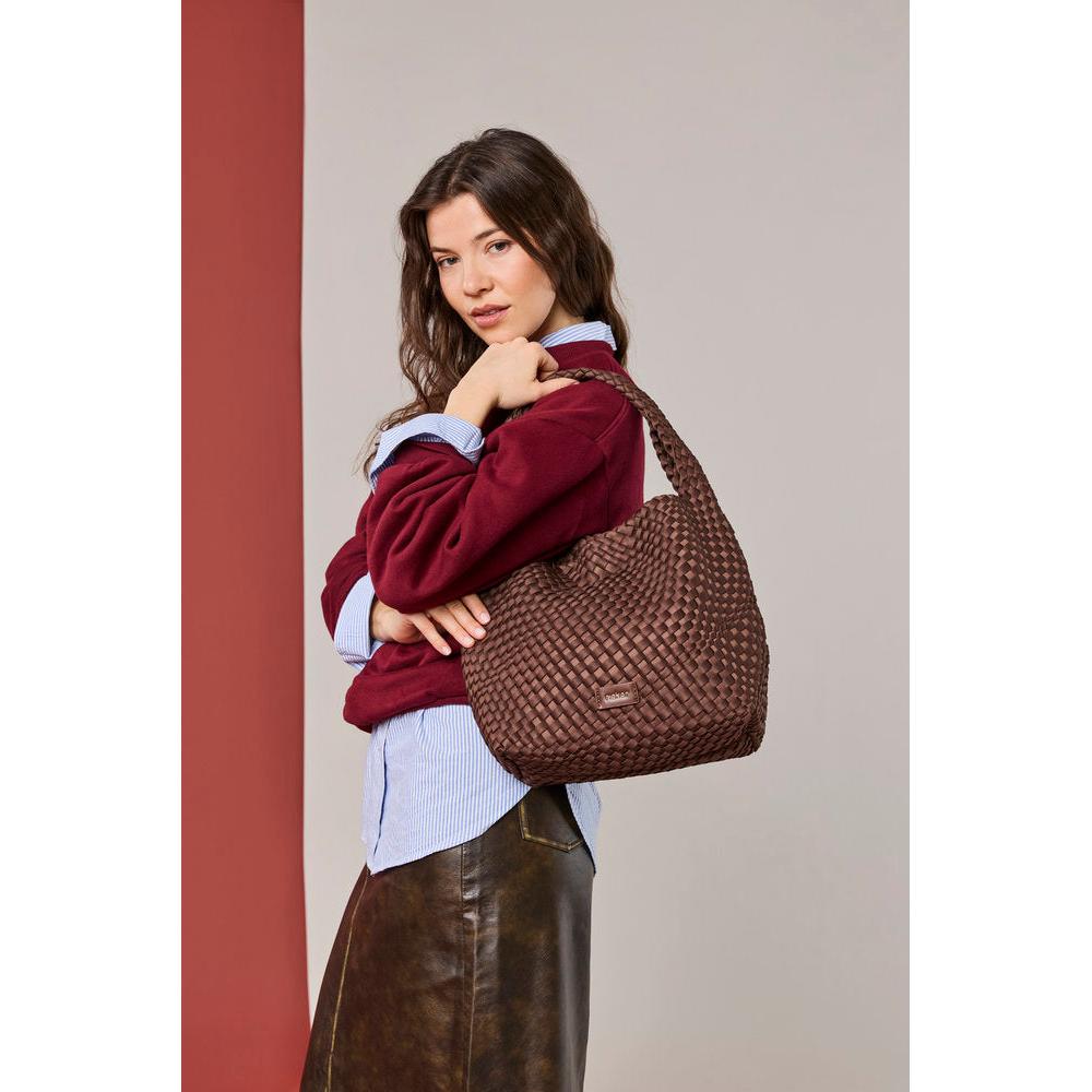 Rieker H1044-25 Brown Woven Handbag with Matching Pouch, lifestyle view 2 of 8.
