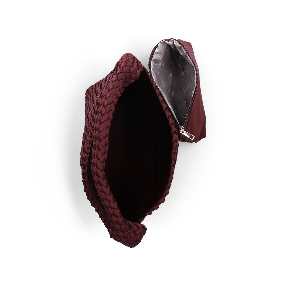 Rieker H1044-35 Burgundy Woven Handbag with Matching Pouch, inner side view.