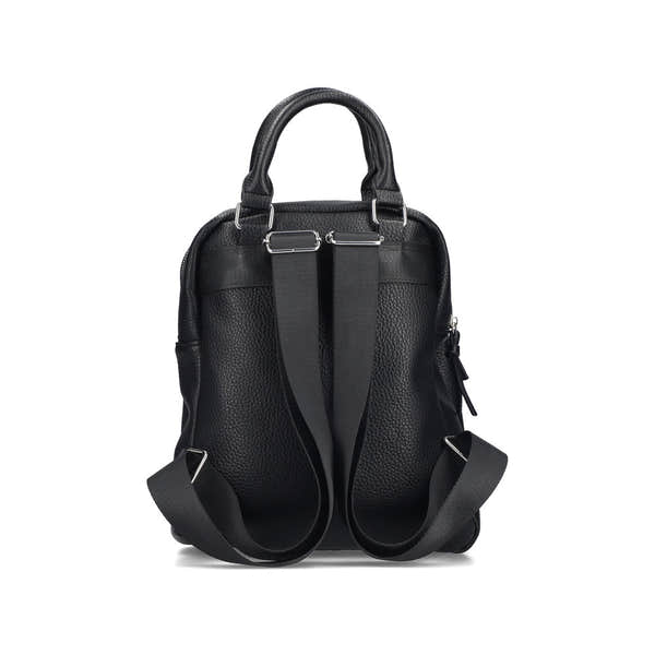 Rieker H1050-00 Black Backpack, outer side view.