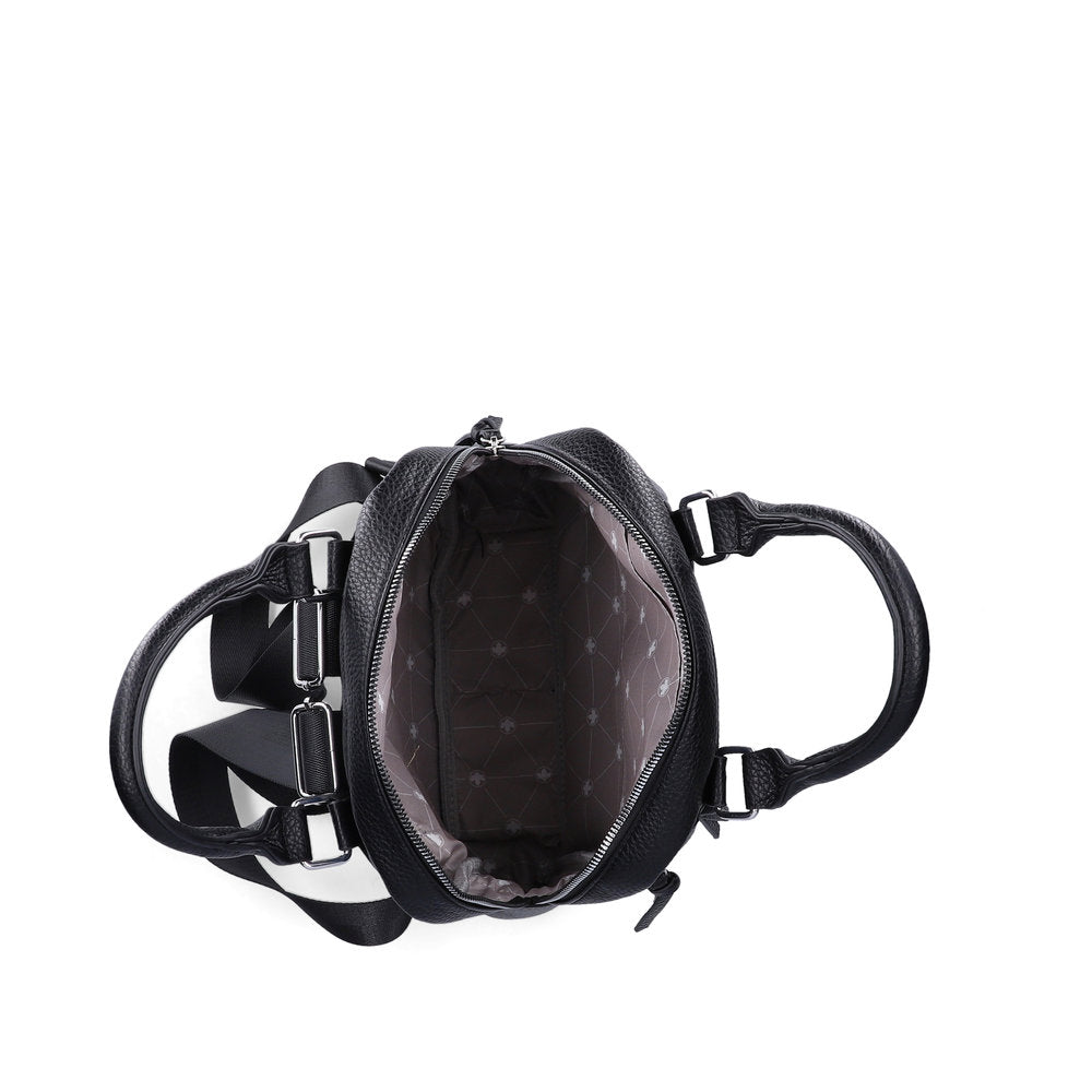 Rieker H1050-00 Black Backpack, inner side view.