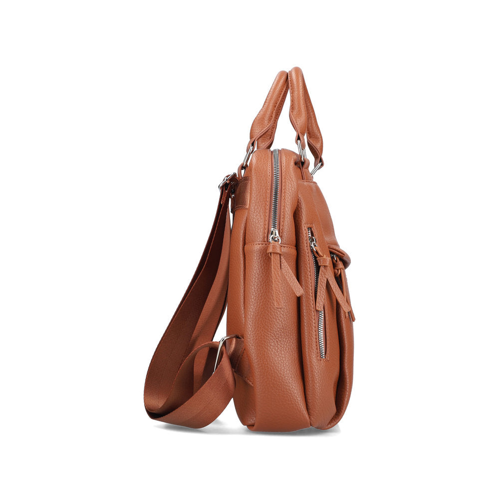 Rieker H1050-22 Tan Backpack, rear three-quarter view.