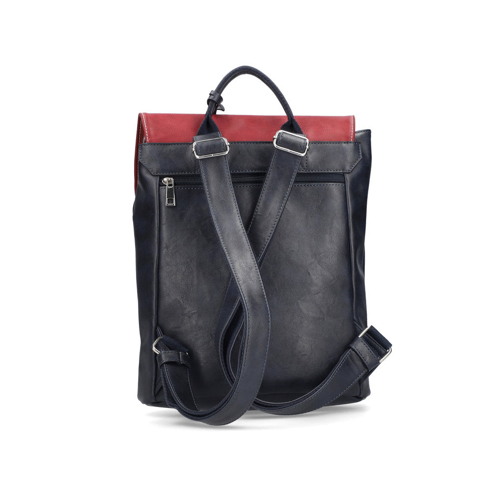 Rieker H1357-14 Ocean Navy & Red Back Pack, outer side view.
