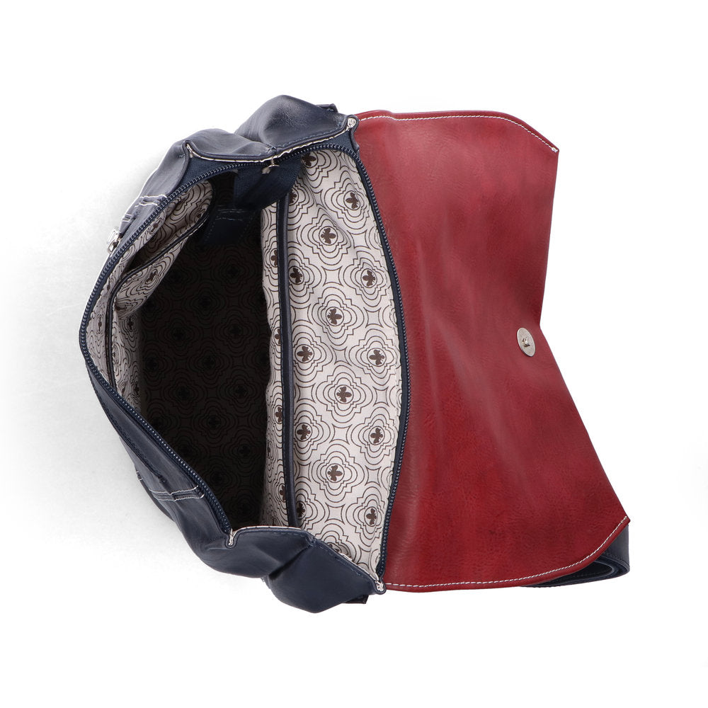Rieker H1357-14 Ocean Navy & Red Back Pack, inner side view.