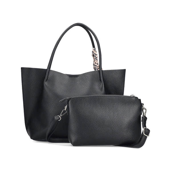 Rieker H1399-00 Black Handbag, outer side view.