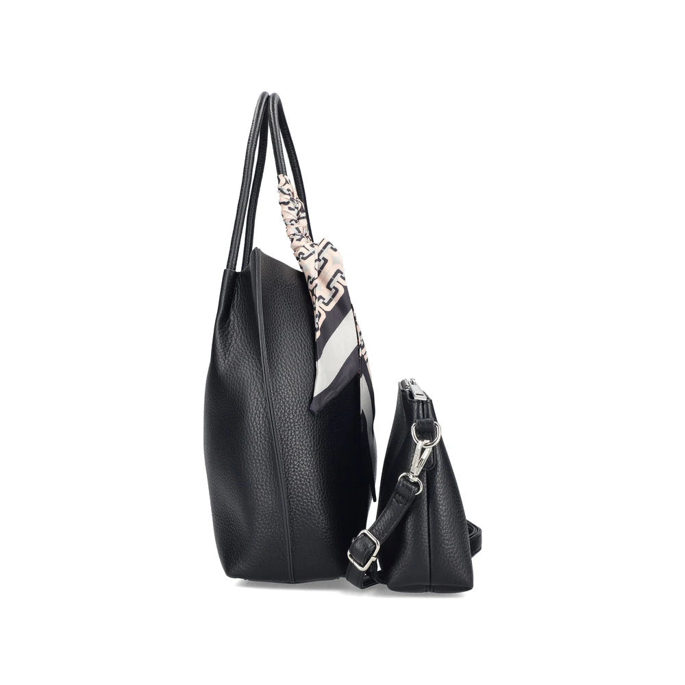 Rieker H1399-00 Black Handbag, top view.