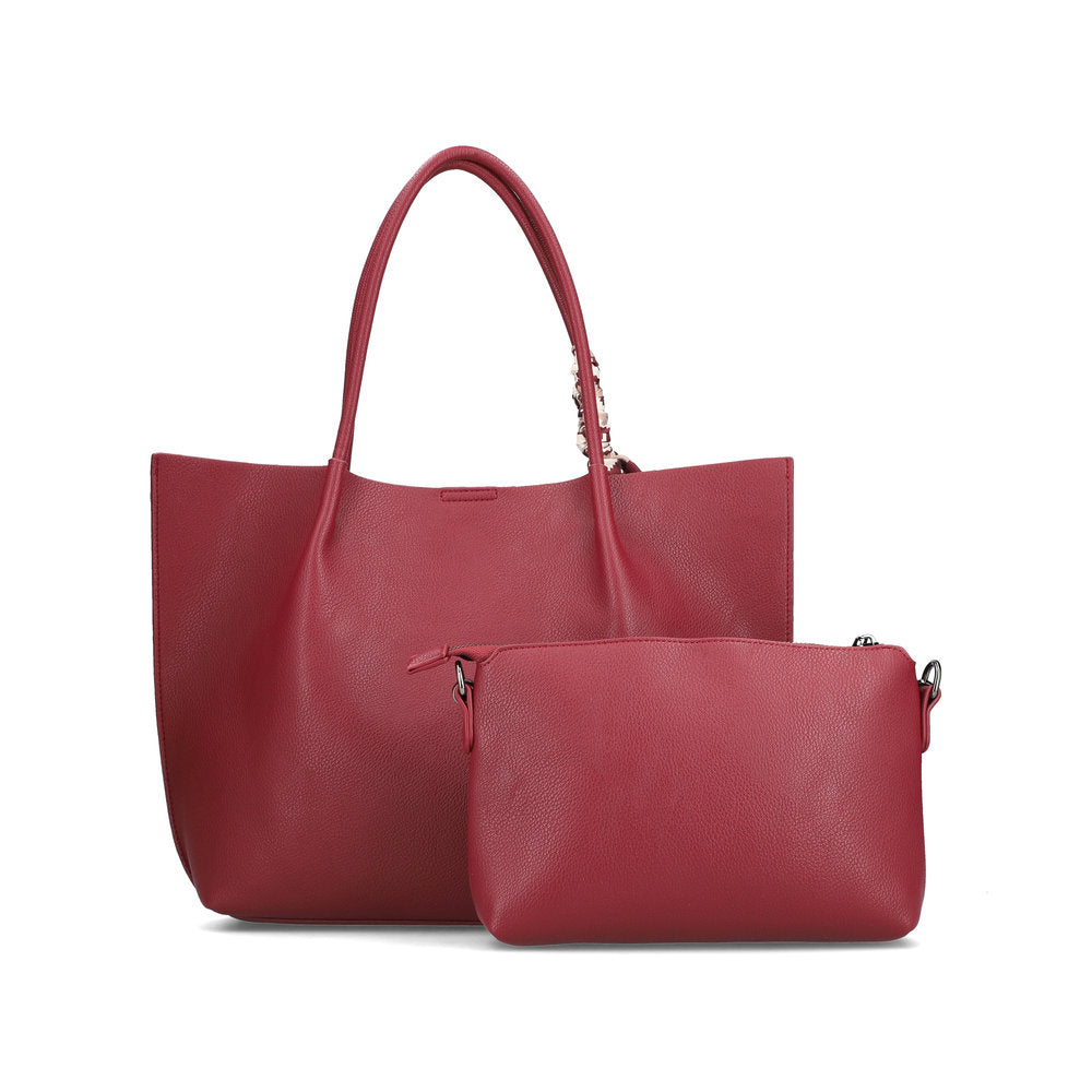 Rieker H1399-35 Burgundy Shopper Bag with Matching Cross Body Bag, outer side view.