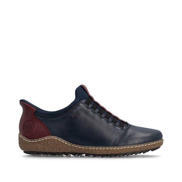 Rieker L7562-14 women's multi leather water resistant elasticated shoes, opposite side view.
