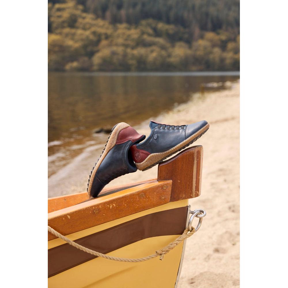 Rieker L7562-14 women's multi leather water resistant elasticated shoes, lifestyle view 3 of 3.