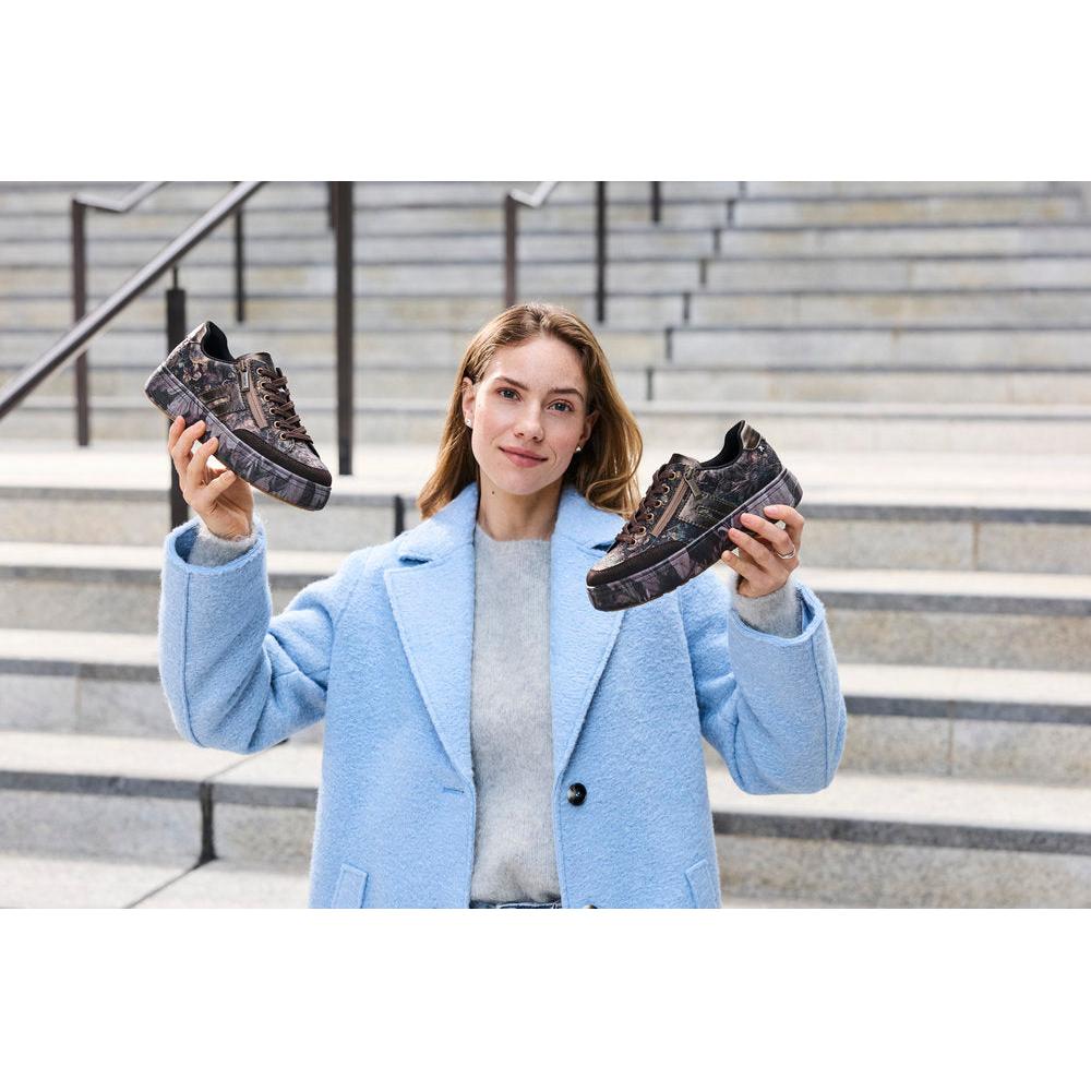 Rieker M7711-26 women's multi zip & lace trainers, lifestyle view 8 of 8.
