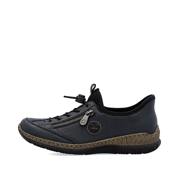 Rieker N3267-15 Ready2Go Ladies Blue Slip On Shoes, inner side view.