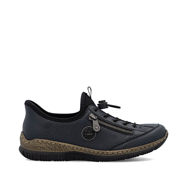 Rieker N3267-15 Ready2Go Ladies Blue Slip On Shoes, opposite side view.