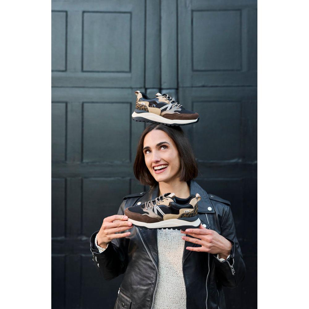 Rieker W2501-90 women's multi leather water resistant lace up trainers, lifestyle view 3 of 5.