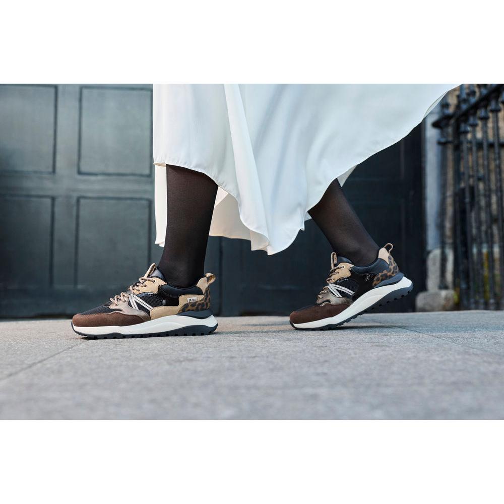 Rieker W2501-90 women's multi leather water resistant lace up trainers, lifestyle view 4 of 5.