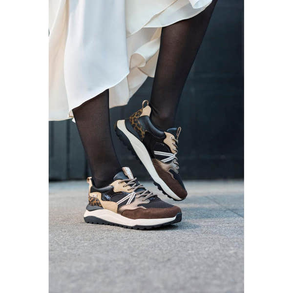 Rieker W2501-90 women's multi leather water resistant lace up trainers, lifestyle view 5 of 5.