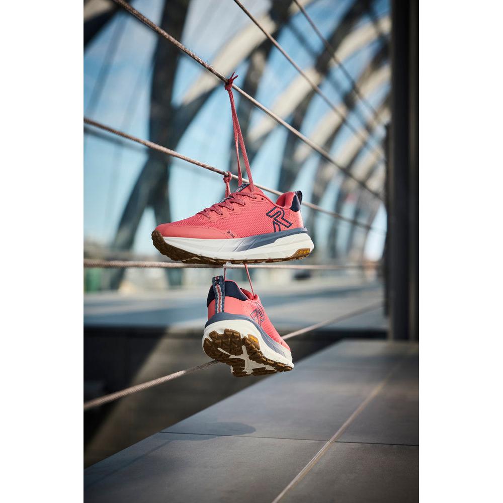 Rieker W4501-33 women's coral textile water resistant lace up trainers, lifestyle view 22 of 46.