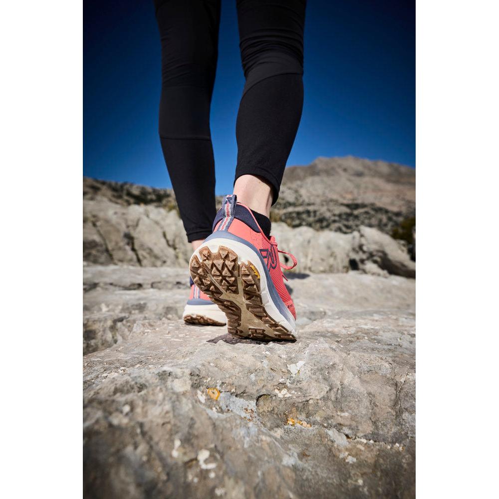 Rieker W4501-33 women's coral textile water resistant lace up trainers, lifestyle view 29 of 46.