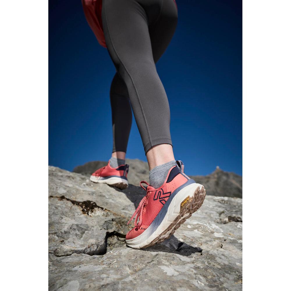 Rieker W4501-33 women's coral textile water resistant lace up trainers, lifestyle view 32 of 46.
