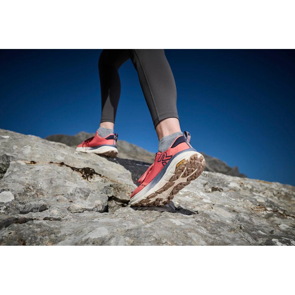 Rieker W4501-33 women's coral textile water resistant lace up trainers, lifestyle view 33 of 46.